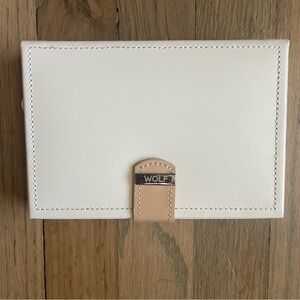 WOLF Cream Leather Jewelry Box